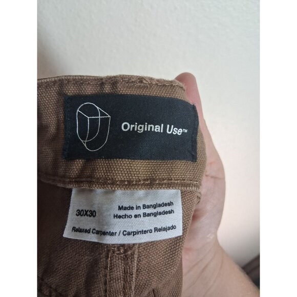 NWT Original Use Denim Jeans Brown Relaxed Carpenter Men's Size 30x30 - Picture 7 of 8